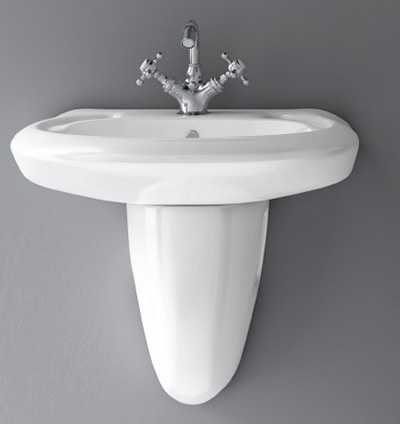 half pedestal basin